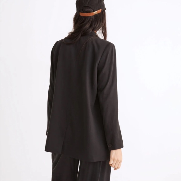 Madewell Drapeweave Caldwell Double-Breasted Blazer Black - Picture 3 of 7